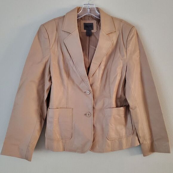 Uniform John Paul Richard Women's Tan Leather Jacket Size 12 - Picture 1 of 5